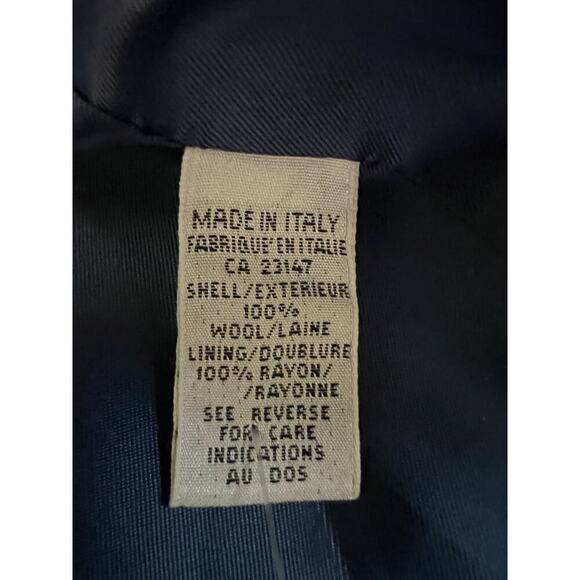 Vintage Talbots Petites Made In Italy Blue 100% Wool 3 Button Blazer. 8 - Picture 9 of 9